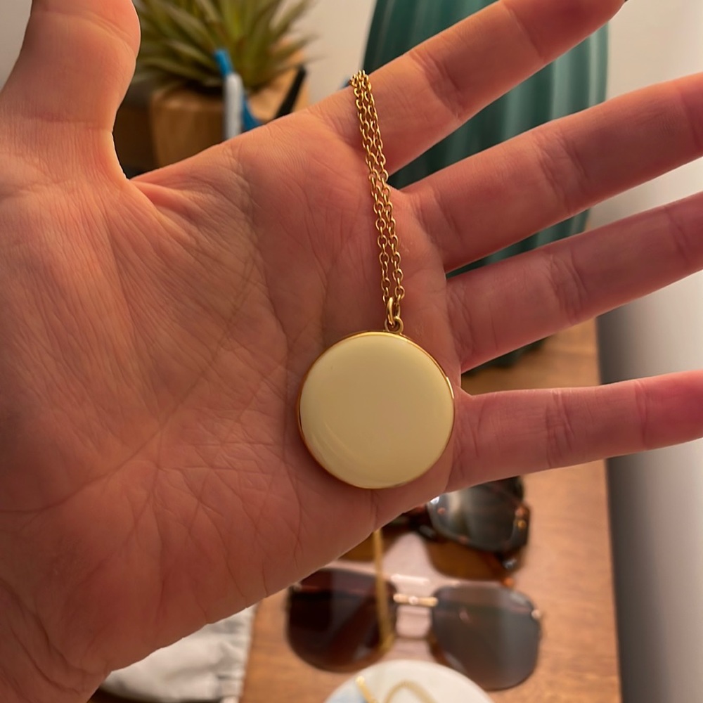 Cream and gold locket necklace from j crew